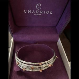 Charriol stainless steel cable bangle/bracelet